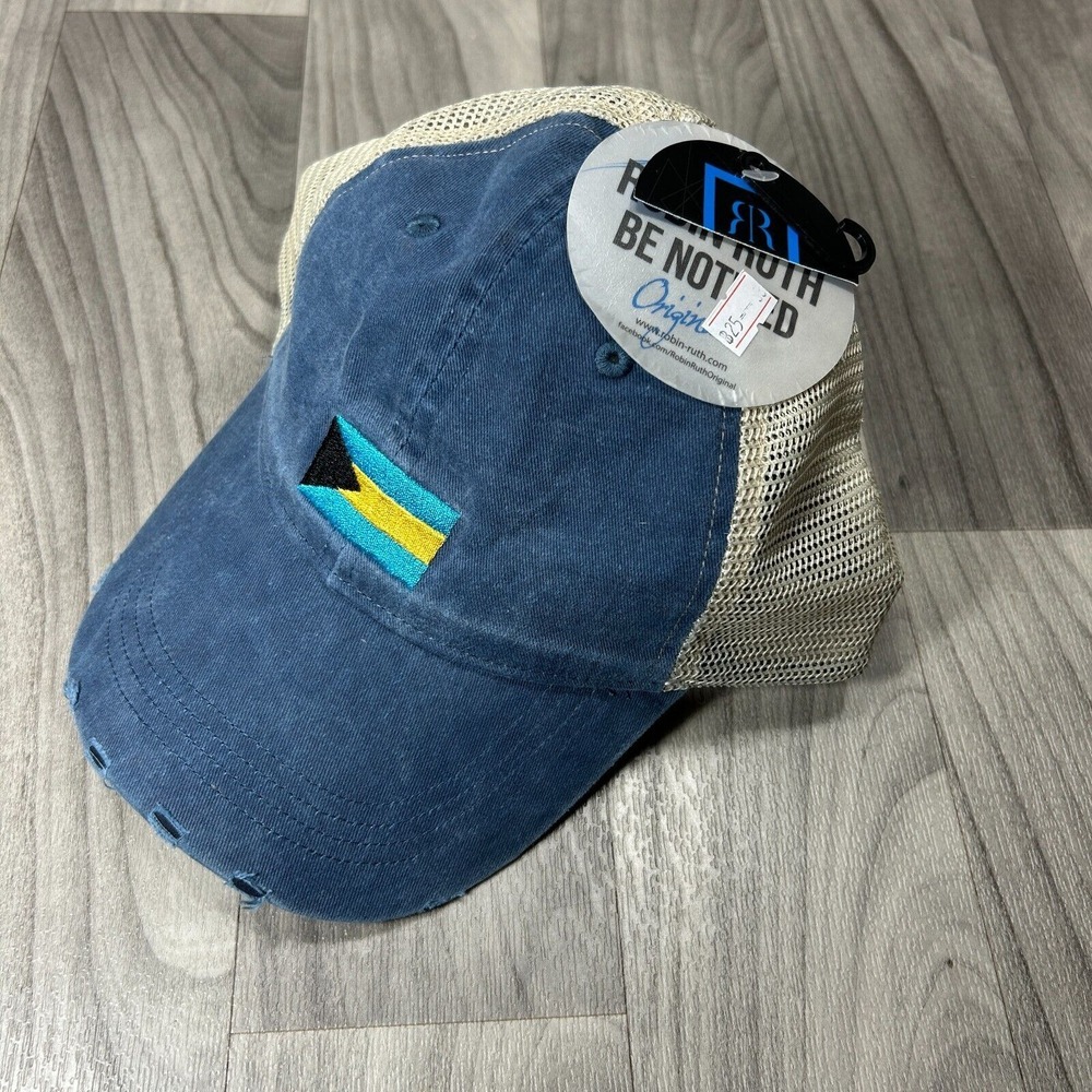 NWT New Era Trucker Hat Mens One Size Navy Embroidered Logo Mesh Snapback‎ Cap